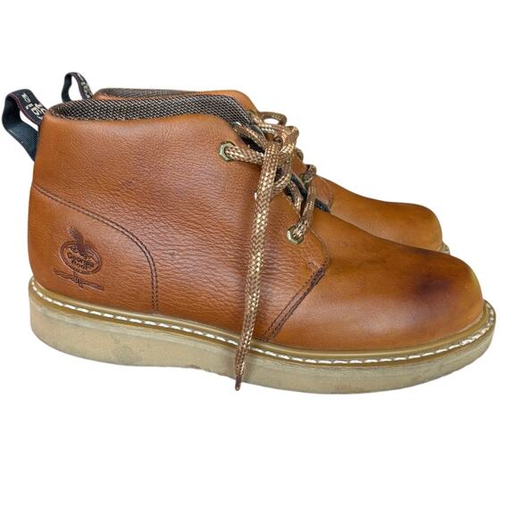 Georgia Boot Company Mens Rugged Brown Chukka Wedge Work Boots size 9.5 - Picture 3 of 15
